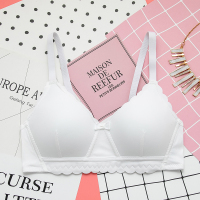 无钢圈少女套装内衣初中高中学生大学生文胸薄款聚拢性感小胸罩夏