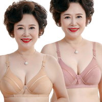 妈妈文胸薄款舒适无钢圈中老年内衣加大码老人非纯棉女士胸罩通用