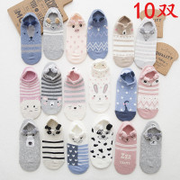 短袜浅口韩国可爱萌日系船袜女纯棉隐形低帮春夏薄款耳朵袜