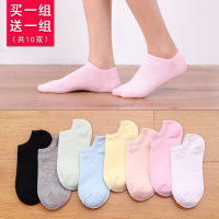 纯色士短袜全棉浅口船袜白色运动袜女纯棉防臭低帮矮腰灰袜