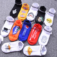 3/6双袜子男女短袜ins卡通潮街头嘻哈运动风韩版春夏薄款船袜低帮