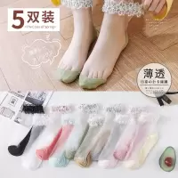 蕾丝花边网红短袜浅口透明玻璃丝袜春薄夏季薄款女短袜网纱