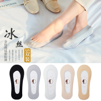 冰丝船袜纯棉袜底硅胶防滑不掉跟夏季浅口隐形高跟鞋蕾丝袜