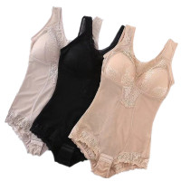 夏季超薄带文胸连体塑身衣收腹束腰吊带美体衣塑型体雕瘦身内衣女
