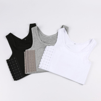lest绷带束胸衣短款套头排扣绷带束胸平胸大显小塑背心运动cos