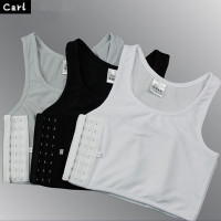 tt束胸运动网布舒适透气帅t束胸les tt短款大胸大码女拉拉cos束胸