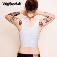 les束胸短款帅t内衣无绷带加强夏季透气中性超平塑胸衣cos背心女