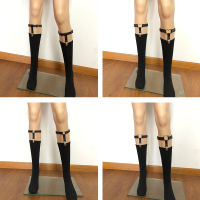 jk暗黑绑带袜扣袜圈小腿夹吊袜带防滑袜夹腿环女性感袜子饰品