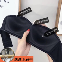 无肩带内衣聚拢bra防滑裹胸女抹胸式礼服隐形文胸罩夏季薄款薄杯