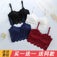 美背吊带网红裹胸内衣抹胸式无钢圈文胸防走光蕾丝少女小背心