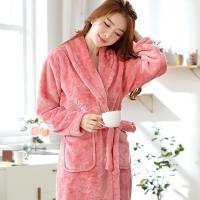 睡袍女冬加厚加长款纯棉秋冬装夹棉加棉睡衣全棉冬天冬季女士浴袍