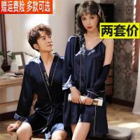 睡衣女春秋情侣夏ins潮网红可外穿睡袍冰丝性感私房情调薄款睡裙