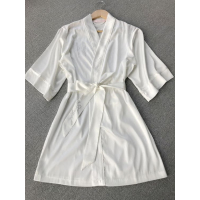 维密维多女春夏性感睡衣短袖睡袍浴袍白色系带刘雯何慧奚梦瑶明星