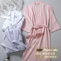 夏季浴袍女长款薄款睡袍男士春秋纯棉情侣华夫格酒店浴袍吸水柔软
