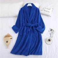 男式秋冬季长款保暖珊瑚绒长毛绒毛茸茸面料睡衣睡袍