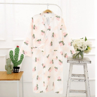 日系和服睡袍女春夏季薄款浴衣中长日式纱布和风浴袍宽松