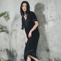 莫代尔睡裙女夏季短袖性感可爱睡衣孕妇大码胖mm带胸垫家居服薄款