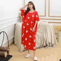 特大码睡裙胖mm200斤加肥加大女夏季纯棉长袖莫代尔韩版长款睡衣