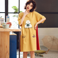 2020新款睡裙女夏可爱日系甜美孕妇纯棉中长款学生短袖睡裙可外穿