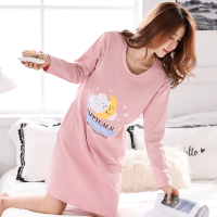 长袖睡裙女士秋冬季长款可外穿纯棉薄款春秋大码甜美少女夏睡衣裙