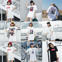 夏季韩版睡衣睡裙女纯棉韩版短袖中长款可外穿宽松薄款家居服女