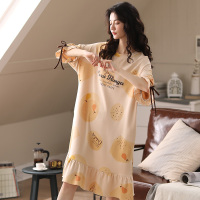 睡裙女夏季纯棉短袖睡衣韩版连衣裙薄款全棉夏天可外出休闲家居服