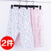 中老年人女老太太纯棉睡裤短裤七分裤宽松加肥加大妈妈薄款家居裤