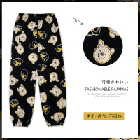 大码纯棉绸睡裤女春夏人造棉薄款家居裤学生宽松阔腿灯笼裤可外穿