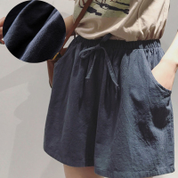 棉麻睡裤女日系短裤夏季五分休闲家居宽松外穿学生大裤衩大码薄款