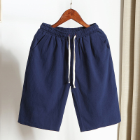 夏季男士棉麻五分睡裤青年加肥加大薄款家居短裤透气大裤衩纯棉潮