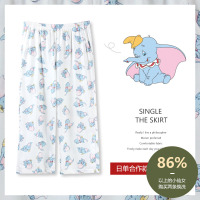 小飞象空调单条睡裤女夏七分裤纯棉薄款宽松可爱全棉单件家居裤