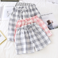 情侣睡裤男女纯棉短裤夏季家居裤全棉纱布五分裤沙滩裤薄款可外穿