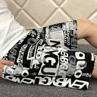 夏季新款男士薄款绵绸裤宽松加大码家居沙滩裤人造棉睡裤休闲短裤