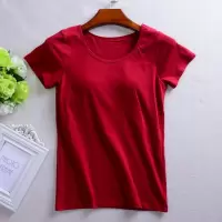 不用穿内衣的夏装女家居服睡衣带胸垫短袖t恤文胸罩杯一体打底夏