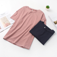 百搭莫兰迪色 情侣纯棉短袖t恤夏季男女同款精梳棉可外穿家居睡衣
