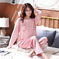 睡衣女士春秋款都市纯棉长袖夏季全棉可外穿两件套装丽人家居服