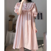 超仙的少女睡衣女夏季薄款短袖甜美可爱公主风长款过膝睡裙长裙