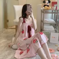 特大码女装260斤250吊带夏胖mm莫代尔睡衣裙孕妇宽松220斤家居服