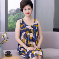 棉绸睡裙女夏天睡衣薄款无袖睡裙大码夏季人造棉可外穿孕妇睡衣