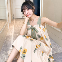 日系带胸垫背带连衣裙少女士可爱吊带睡裙夏季薄款睡衣纯棉家居服