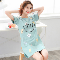 睡裙女士夏季纯棉薄款短袖韩版甜美可爱全棉连衣裙子家居服睡衣裙