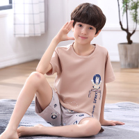 大童睡衣男短袖纯棉13-15-18岁青少年夏天初中学生薄款男孩两件套