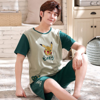 夏装睡衣男短袖纯棉薄款青少年初中学生加大码夏季大童家居服套装