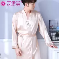 男士冰丝睡衣睡袍浴袍晨袍浴衣薄款长款龙袍和服大码宽松丝绸夏季