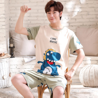 夏季青少年睡衣男孩短袖13纯棉14薄款大童12-15岁家居服男土套装
