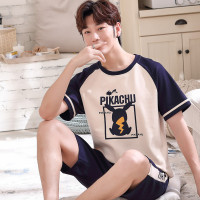 夏天睡衣男短袖纯棉青少年胖大童夏装薄款初中学生男孩家居服套装