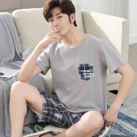 莫代尔男士睡衣夏季短袖短裤休闲中青年男夏天薄款宽松家居服套装