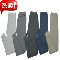 2020特价男中老年纯棉秋裤单件全棉薄款保暖裤加肥宽松线裤棉毛裤