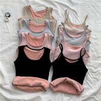 秋冬韩版2019新款内搭紧身弹力保暖内衣加绒加厚打底吊带背心女潮