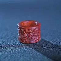 [梵心阁] 印度小叶紫檀 [祥龙扳指]钥匙扣 吊坠 挂件 手把件 项坠 包包挂 檀香木质文玩木饰品